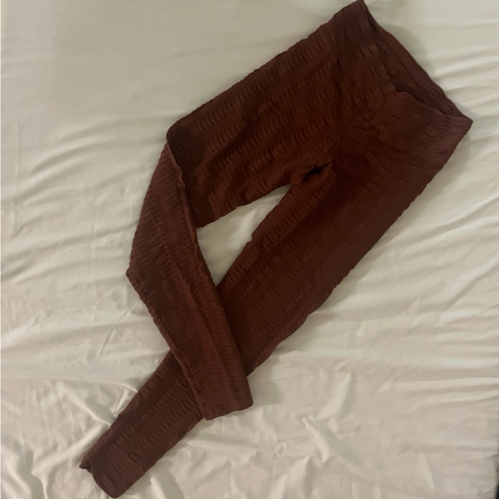 Booty By Brabrants Croco Skin Seamless Leggings V-Waistband Brown OS